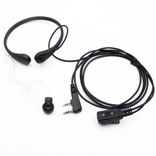 Throat Mic Headset/Earpiece VOX/PTT For 