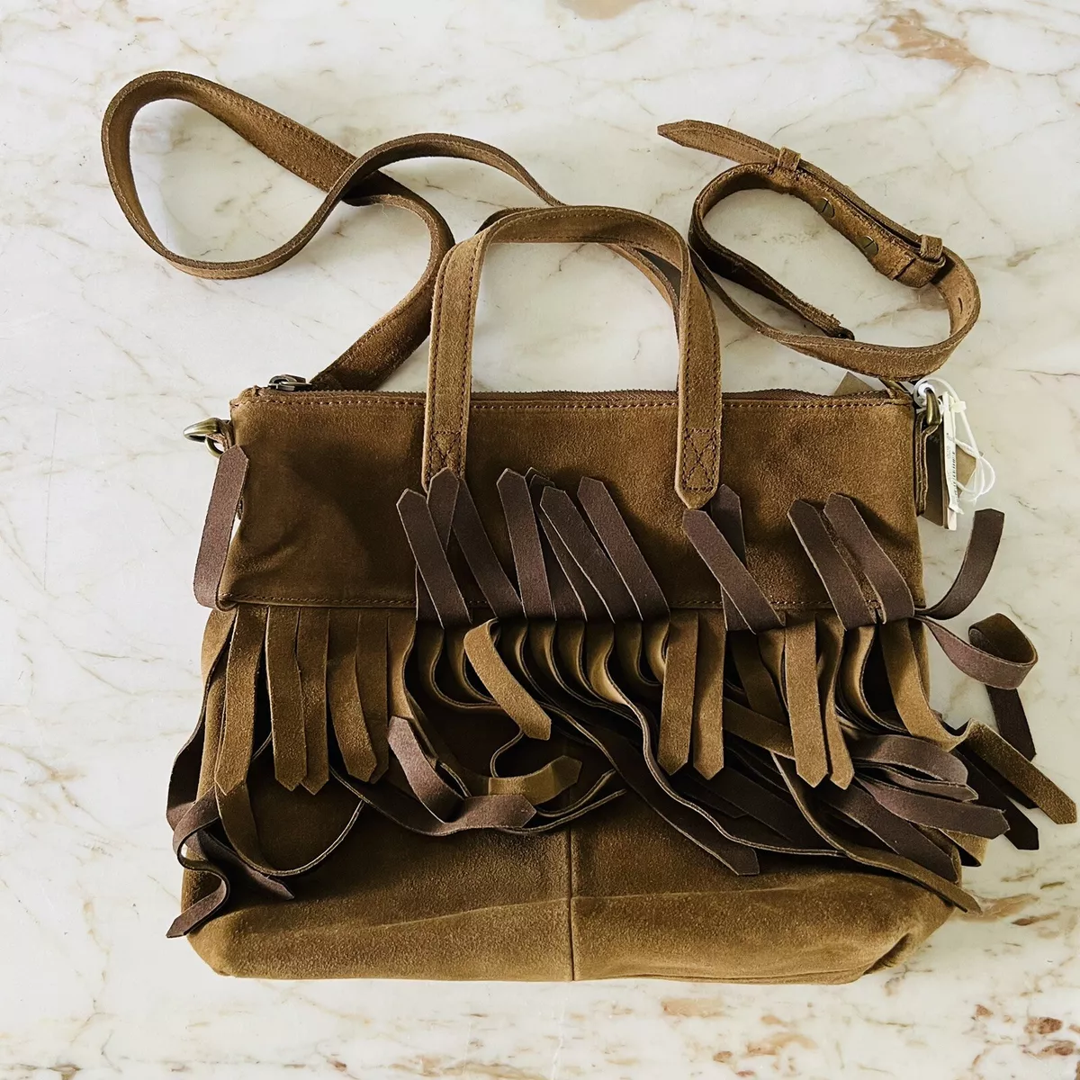 Madewell suede fringe crossbody bag