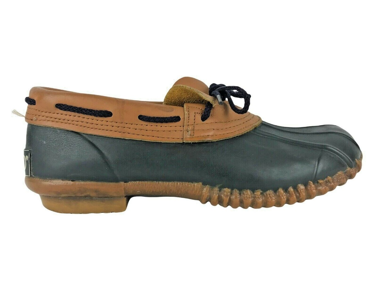 Sporto Womens Brown Blue Leather Lace Up Low Top Casual Duck Shoes