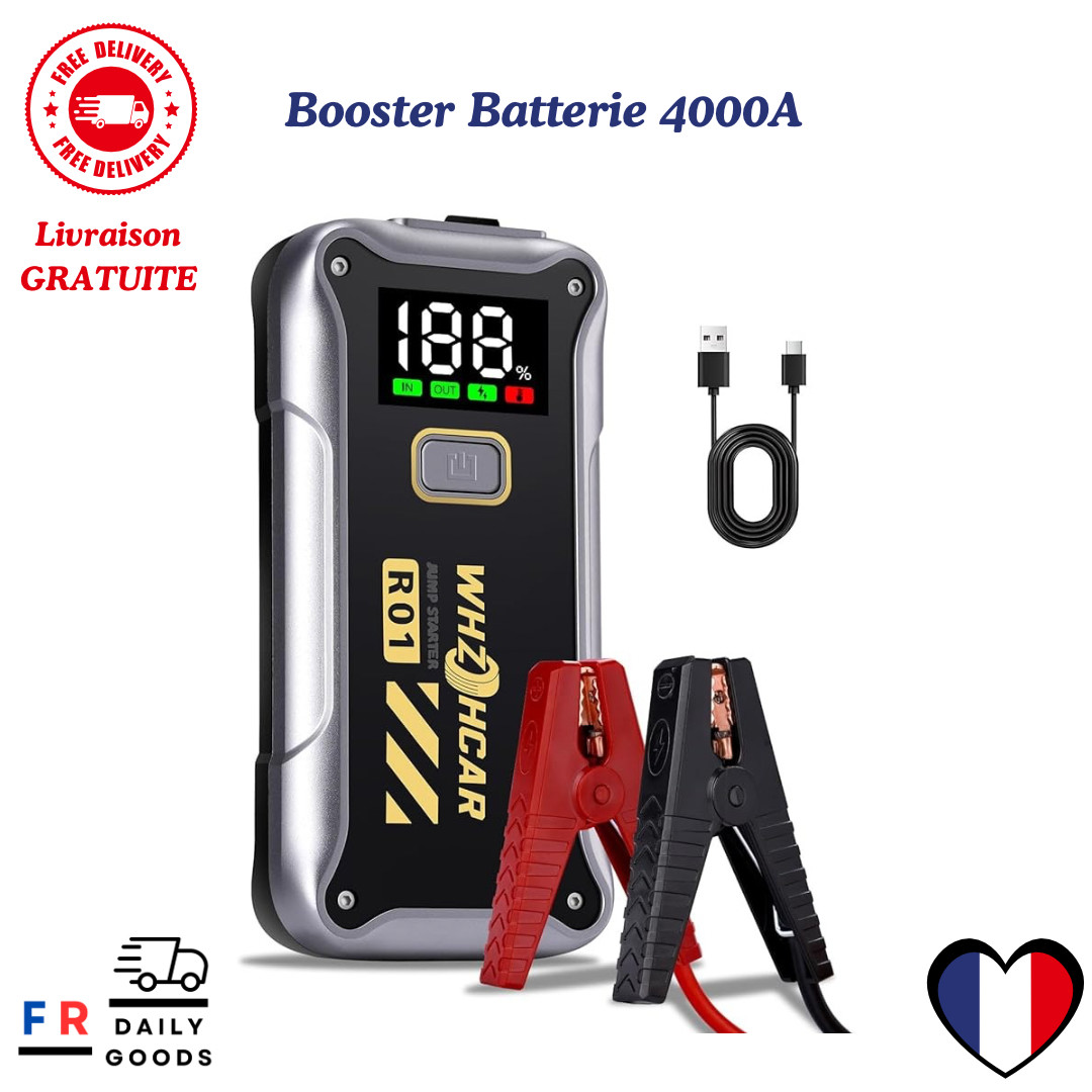 Démarreur de batterie portable 4000A pour démarrer sa voiture en hiver
