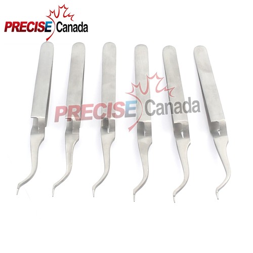 New 6 Pcs Orthodontic Lingual Bracket & Buccal Tube Holder Tweezers