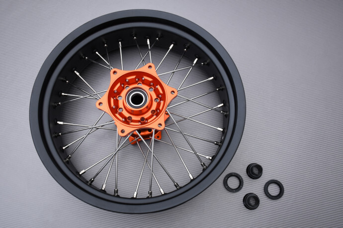 Jante arrière Supermoto KTM EXC-F 250 orange 5x17 pour les modèles de 2016 à 2023