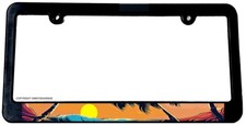 Ocean Palm Trees Sunset Beach Scenery Lovers Waves Surfing License Plate Frame Ocean Palm Trees Sunset Beach Scenery Lovers Waves Surfing License Plate Frame