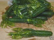 4" Craw Tube Watermelon Pepper Bass Tube Solid Head 50 count bag bulk bass worm