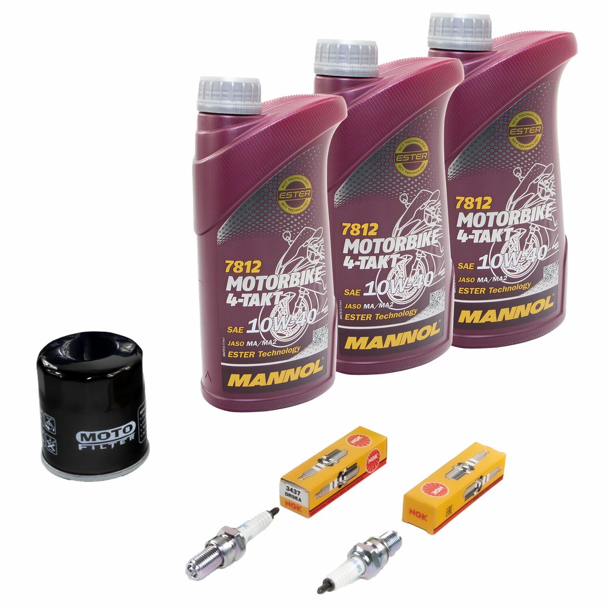Öl 3L Inspektionspaket Für Kawasaki KLE 500 LE500 1991-2007 Ölfilter+Zündkerzen