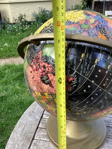 rare vintage antique art deco american Cram Starlight Black World Globe - Picture 10 of 12
