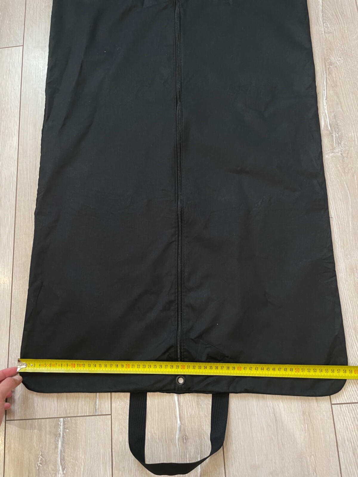 NUOVO Saint Laurent (YSL) Borsa per indumenti pieghevole in tessuto di cotone nero