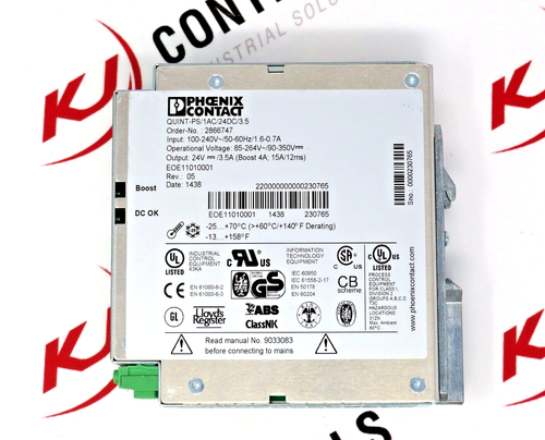 Phoenix Contact QUINT-PS/1AC/24DC/ 3.5A Power Supply 24 VDC DIN Rail - Bild 5 von 8