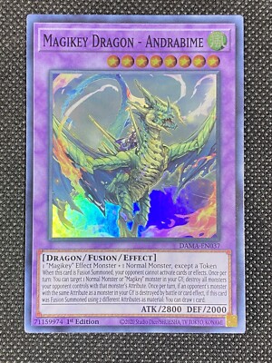 YuGiOh! - Magikey Dragon - Andrabime DAMA-EN037 Super Rare 1st Edition Near Mint