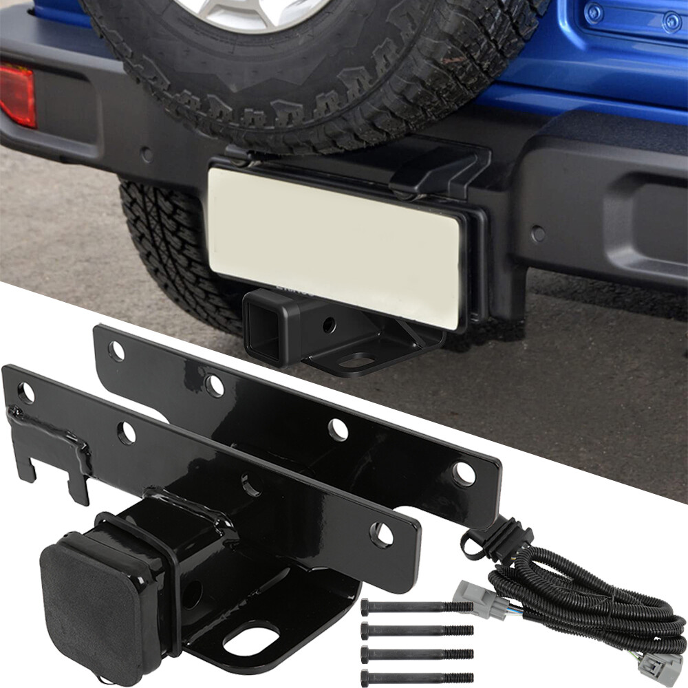 For Jeep Wrangler Rubicon Sahara 2" Trailer Hitch Receiver Bumper Tow