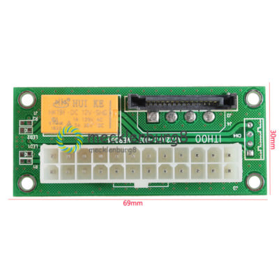 ATX 24Pin to Molex SATA Dual PSU Power Supply Sync Starter Extender Cable Card