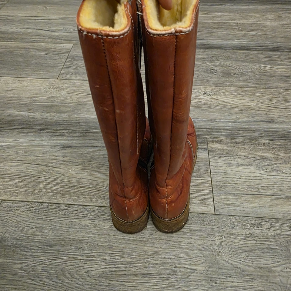 1970s Vintage Genuine Brown Leather Boots with a Boho Vibe - Image 4 of 4