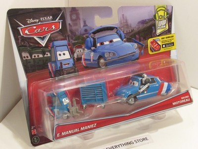 DISNEY PIXAR CARS WGP PIT CREW E. MANUAL AND MANIEZ BRUNO MOTOREAU NEW FREE SHIP