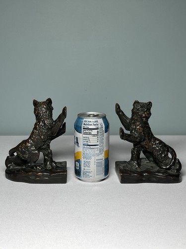 antike Buchstützen Katze Bronze - Bild 8 von 8
