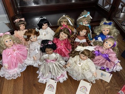 World Gallery Jewel Collection Porcelain Dolls Set of 12 Limited Edition COA