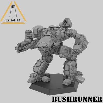 Bushrunner X1 mecha (1 model) by Sir Mortimer Bombito. 6mm, 1/285 scale print