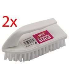 2 X FLOOR SCRUBBING BRUSH HAND SCRUB BRUSH HARD STIFF BRISTLES AND HANDLE CLEAN
