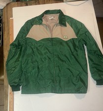 Vintage Pioneer Seed by Swingster USA Green Nylon Embroidered Jacket Size L