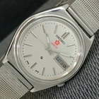 AUTOMATIC VINTAGE SEIKO EXPO 70 JAPAN 7009A MENS SILVER COLOR DIAL WATCH a2484-U