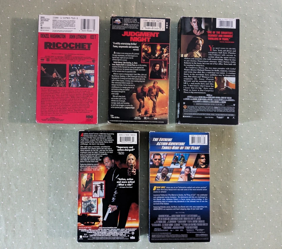 Ricochet Judgement Night Conspiracy Theory Long Kiss Goodnight Biker Boyz VHS Foto 2 de 4
