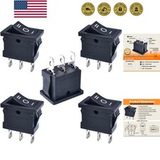 Boat Rocker Switch 5 Pcs Snap In Toggle Switch SPDT On Off On 3 Pin 3 Positio...