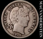 1914-D Barber Dime - Scarce  Fine  Better Date  No Reserve  #K1134