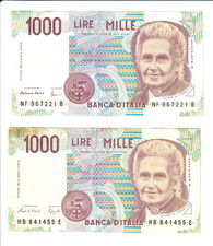 Italy 1000 LIRE 1990 Maria Montessori  Pre Euro Italian Currency NOTE