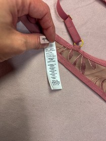 Iris Van Herpen Aubade Paris Womens Red Gold Mesh Unlined Bra Size 34B Floral