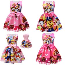 UK Girls PAW Patrol Princess Dress Ryder Cartoon Baby A-Line Sleeveless Dresses