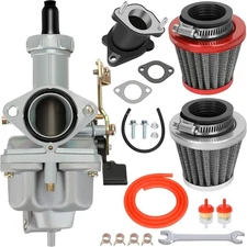 PZ27 Carburetor 27mm Cable Choke Intake Pipe Kit For 125cc 150cc 200cc 250cc ATV