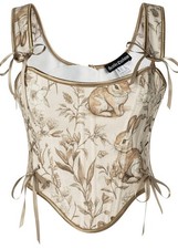 Scarlet Darkness Corset Tops for Women Renaissance Floral Bustier Tops Plus Size