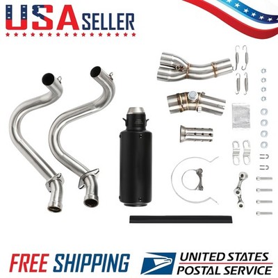 For Kawasaki Ninja 650 Z650 2012-2023 Full System Exhaust Tips Black Header Pipe