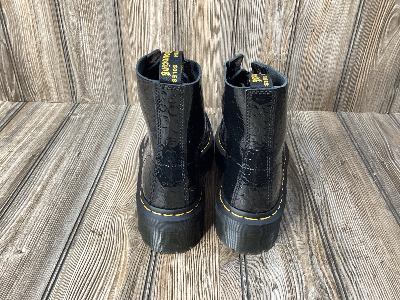 NEW Dr. Doc Martens Womens Sinclair Black Leopard Embossed Leather Boots Size 7 thumbnail 4