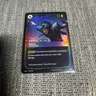 Kayn Unleashed Riftbound Origins 189/298 Champion Foil Meta League of Legends NM