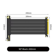 PCI-E 3.0/PCI-E 4.0 X16 Riser Cable Video Card EMI Shielded High-Speed Flexible