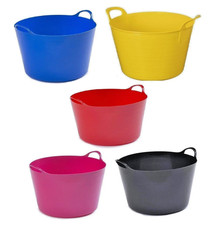 Heavy Duty Flexi Tub Builder Bucket With Handles Garden Trug Mixing Container
