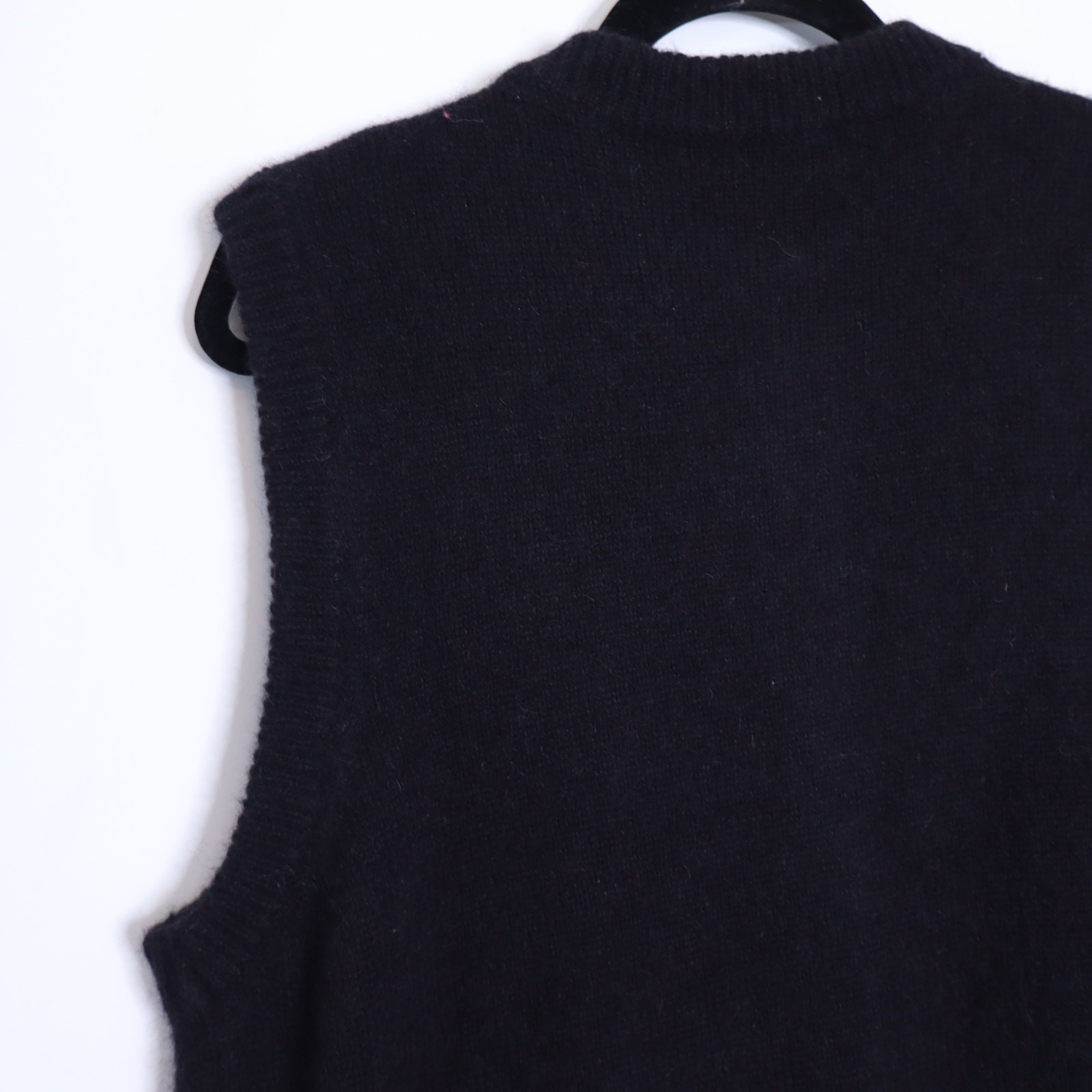 SEZANE Sacha Sweater Vest Cardigan Black w/ Gold Button Wool Blend Women's M image 6
