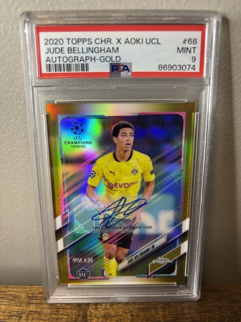 2020 Topps Chrome - Jude Bellingham Rookie Steve Aoki Gold Auto /50 - PSA 9