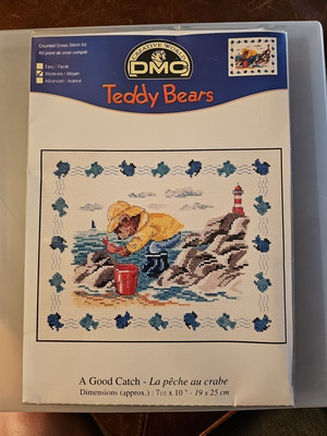  DMC-TEDDYBÄREN~EIN GUTER FANG Kreuzstich-Set Design XC1233A~Neu in Verpackung