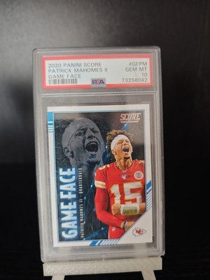 2020 Panini Score Patrick Mahomes #GF-PM Game Face KC Chiefs PSA 10