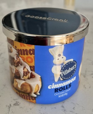 New 3 Wick Jar Candle By Goose Creek Pillsbury Cinnamon Roll 14.5 oz