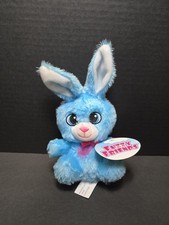 Fuzzy Friends Small 8  Blue Bunny Stuffed Animal Plush Toy Collectible