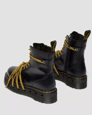 Dr. Martens Jadon XL Leather Platform Boots in Black and Yellow | eBay