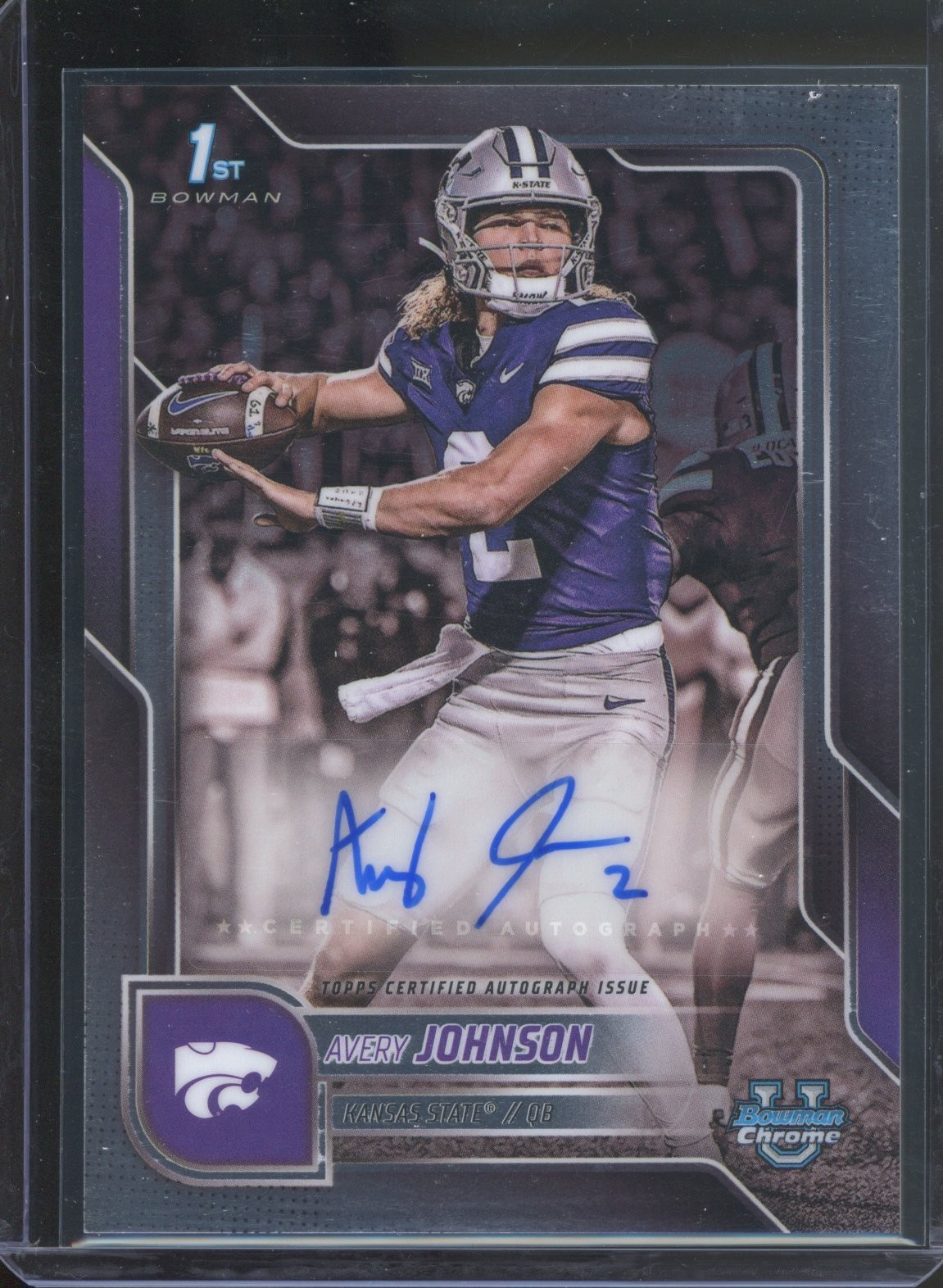 2025 Bowman University Chrome AVERY JOHNSON #BCA-AJ 1st TCU Horned Frogs Auto