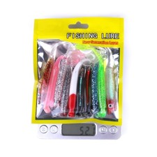 20pcs Soft Plastic Lure Bass Grubs T-Tailed Fishing Worm Bait Artificial Tackle