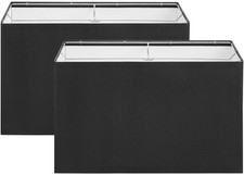 Aspen Creative 38753-2 Collapsible Spider Lamp Shade/Black Burlap 17 11" Top