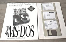 Microsoft MS-DOS 6.22 Plus Enhanced Tools Operating System 3.5 Floppy Disks 1-3