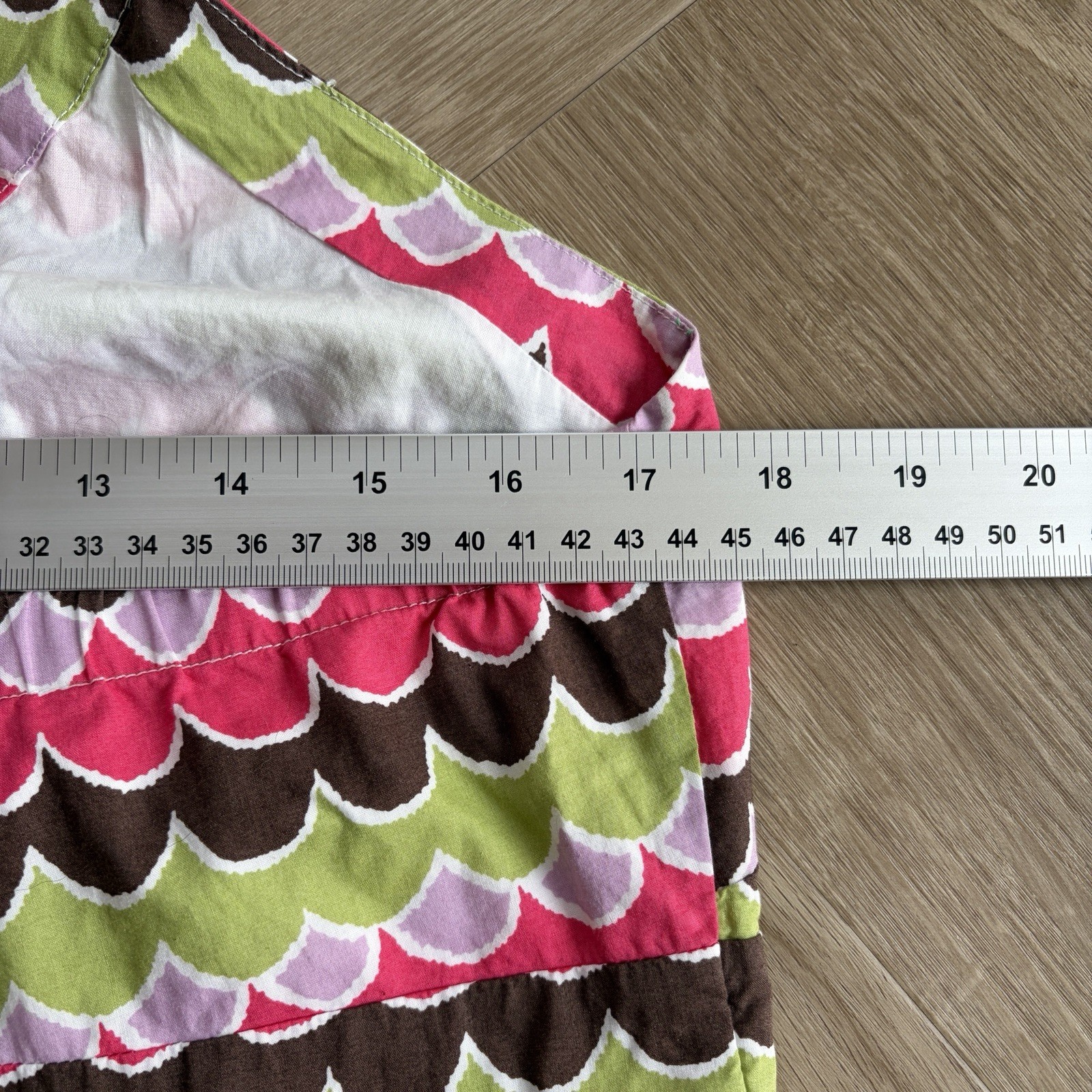 Boden Halter Neck Scallop Pattern Pink Green Summer Holiday Dress Size UK 16R image 10