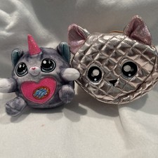 Zuru Rainbocorns Gray Tabby Cat Stuffed Animal Plush 4” Toy Kitty Round Unicorn