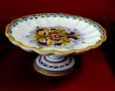 Gialletti Pimpinelli Deruta Italia piedistallo piedistallo dipinto a mano supporto torta 13''